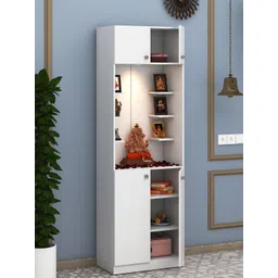 ANIKAA White 4 Doors Wooden Home Temple image 2