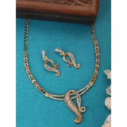 Anikas Creation Designer Gold Plated Stone Studded Choker Jewellery Set-picture-35