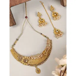 Anikas Creation Designer Gold Plated Traditional Jewellery Set-picture-21