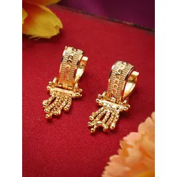 ANIKAS CREATION Gold-Plated Classic Drop Earrings-picture-38