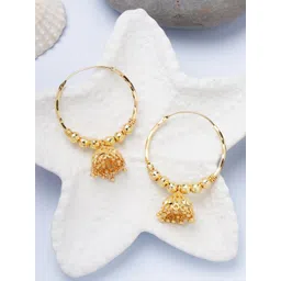 ANIKAS CREATION Gold-Plated Dome Shaped Jhumkas-picture-29