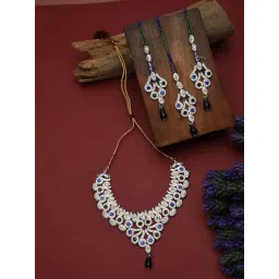 Anikas Creation Gold Plated Multicolor Stones Studded & Beaded Jewellery Set-picture-40