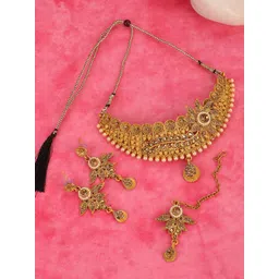 ANIKAS CREATION Gold-Plated Stone-Studded Jewellery Set-picture-25