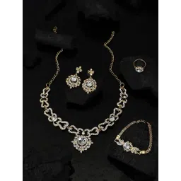 Anikas Creation Pure Elegance White Jewellery Set-picture-23