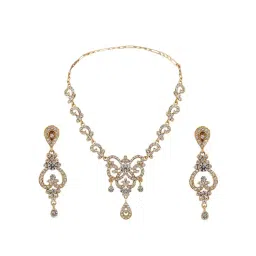 Anikas Creation Stylish American Diamond Gold Tone Jewellery Set image 2