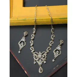 Anikas Creation Stylish American Diamond Gold Tone Jewellery Set image 1