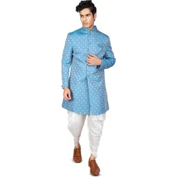 ANIL KUMAR AJIT KUMAR Printed Mandarin-Collared Sherwani Set-picture-18