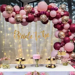 aniloons Bridal Shower Decoration Set, Burgundy and Pink Balloon-picture-13