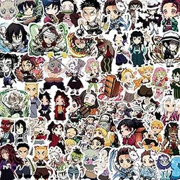 AnimeVerse Pack of 50 Demon Anime Stickers for Laptop, Phone, Guitar, Bike, PC, | Waterproof Glossy Vinyl Decals | Residue-Free Anime Stickers Collection (Demon Slayer Chibi)-picture-14