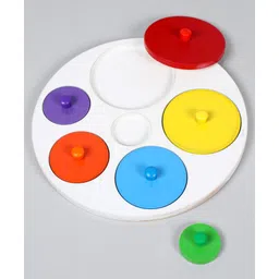 Anindita Toys Shapes Knob & Peg Puzzle Multicolour - 6 Pieces-image-47