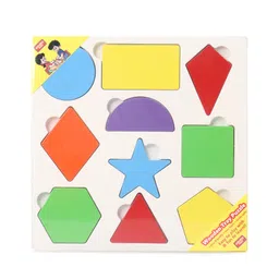 Anindita Wooden Shape Sorting Board Puzzle with Thumbcuts Multicolor - 10 Pieces-image-9