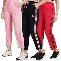 anixa Women's Cotton Casual Pyjama/Track Pant, Women Lower, Lounge Pants, Night Wear - Pack of 3-picture-35