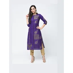 ANIYAH Women Floral Printed Boat Neck Pure Cotton Kurti-picture-23