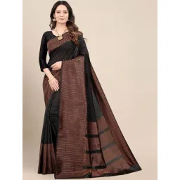 Anjaneya Sarees Black Silk Woven Saree With Unstitched Blouse-picture-44