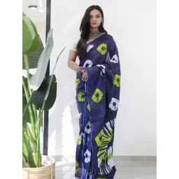 Anjaneya Sarees Blue Woven Cotton Silk Printed Designer Printed Saree With Unstitched Blouse-picture-11