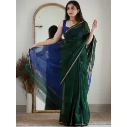 Anjaneya Sarees Green Woven Saree With Unstitched Blouse-picture-24