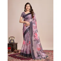 Anjaneya Sarees Light Pink Woven Cotton Silk Kanjivaram Printed Designer Saree With Unstitched Blouse-picture-27