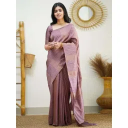 Anjaneya Sarees Purple Silk Woven Saree With Unstitched Blouse-picture-34