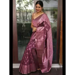 Anjaneya Sarees Purple Silk Woven Saree With Unstitched Blouse-picture-37