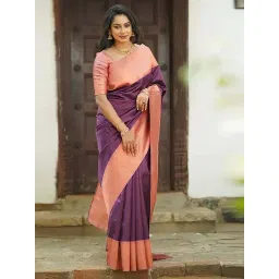Anjaneya Sarees Purple Silk Woven Saree With Unstitched Blouse-picture-18