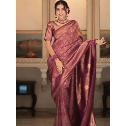 Anjaneya Sarees Purple Woven Design Saree with Unstitched Blouse-picture-12