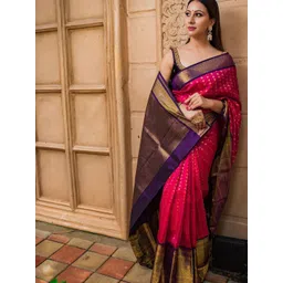 Anjaneya Sarees Woven Design Zari Silk Blend Banarasi Saree-picture-30