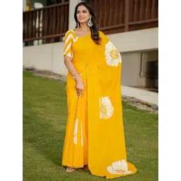 Anjaneya Sarees Yellow Woven Cotton Silk Printed Designer Printed Saree With Unstitched Blouse-picture-45