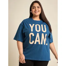 ANJIR Typography Printed Round Neck Drop-Shoulder Sleeves Cotton T-shirt-picture-14