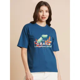 ANJIR Women Typography Printed Applique T-shirt-picture-10