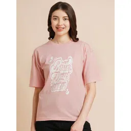 ANJIR Women Typography Printed Pockets T-shirt-picture-17