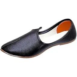 ankaro Men's Black Leather Punjabi Jutti, Jalsa Jutti, Ethnic Jutti, Mojari Jutti, Leather Jutti, Punjabi Khusa, Rajasthanti Jutti-picture-47