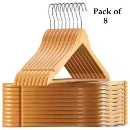 Ankit International Premium Wooden Hanger With Notches For Clothes Pack of 8-picture-24