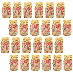 at Ankit Traders Golden Potli Batwa Bag Bridal Purse Women Handbag Shagun Pouch Return Gifts Beads Handle (Set of 24) image 1