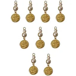 AnM - 30 pcs of Hangings/Latkan for Bouse, Saree Pallu or Dupatta - Pearl & Lakshmi Coins-picture-22