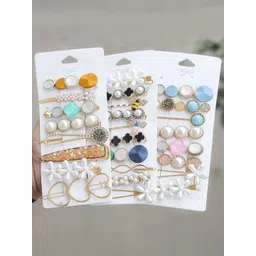 ANNA CREATIONS Women Set of 26 Embellished Alligator Hair Clip image 1