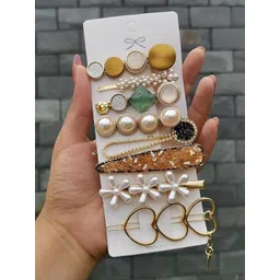 ANNA CREATIONS Women Set Of 8 Embellished Alligator Hair Clips-picture-10