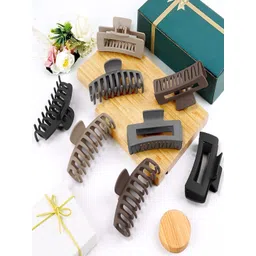 ANNA CREATIONS Women Set Of 8 Matte Claw Strong Hold Hair Clutcher-picture-24