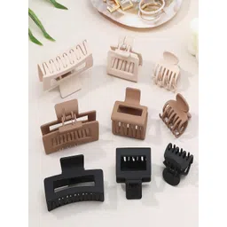 ANNA CREATIONS Women Set of 9 Matte Hair Clutcher-picture-15