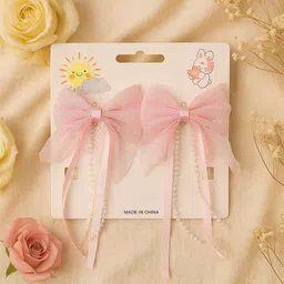 anna stella Baby Girl Birthday Set – 1 Sunglass With 2 Large bow Clips for a Cute Baby Girls Hair Clip image 2