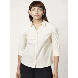 Annabelle by Pantaloons Beige Cotton Solid Shirt-picture-26