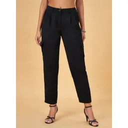 Annabelle by Pantaloons Black Mid Rise Trousers-picture-25