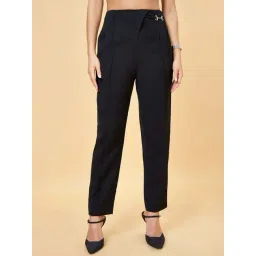 Annabelle by Pantaloons Black Plain Trousers-picture-27