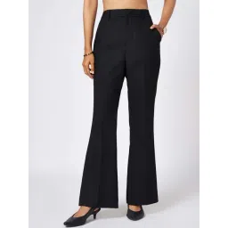 Annabelle By Pantaloons Black Polyester Flare Fit Casual Trousers-picture-31