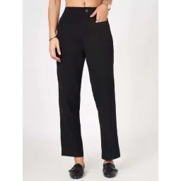 Annabelle By Pantaloons Black Straight Fit Trousers-picture-29