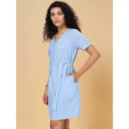 Annabelle by Pantaloons Blue Printed Shift Dress-picture-36