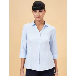 Annabelle by Pantaloons Blue Regular Fit Formal Shirt-picture-29