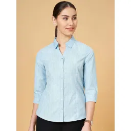 Annabelle by Pantaloons Blue Striped Shirt-picture-33