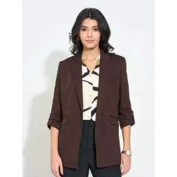 Annabelle By Pantaloons Brown Comfort Fit Blazer-picture-48