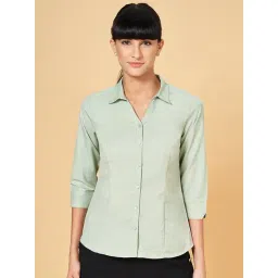 Annabelle by Pantaloons Green Regular Fit Shirt-picture-10