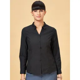 Annabelle by Pantaloons Jet Black Regular Fit Formal Shirt-picture-39